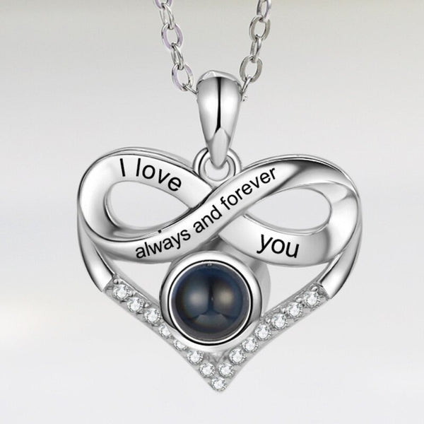 Heart Necklace with Picture Inside - Heart Photo Projection Necklace - Heart Photo Necklace with Engraving