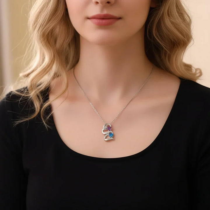 Engraved 2-5 Name Personalised Birthstone Necklace for Mum, Nan, or Sister