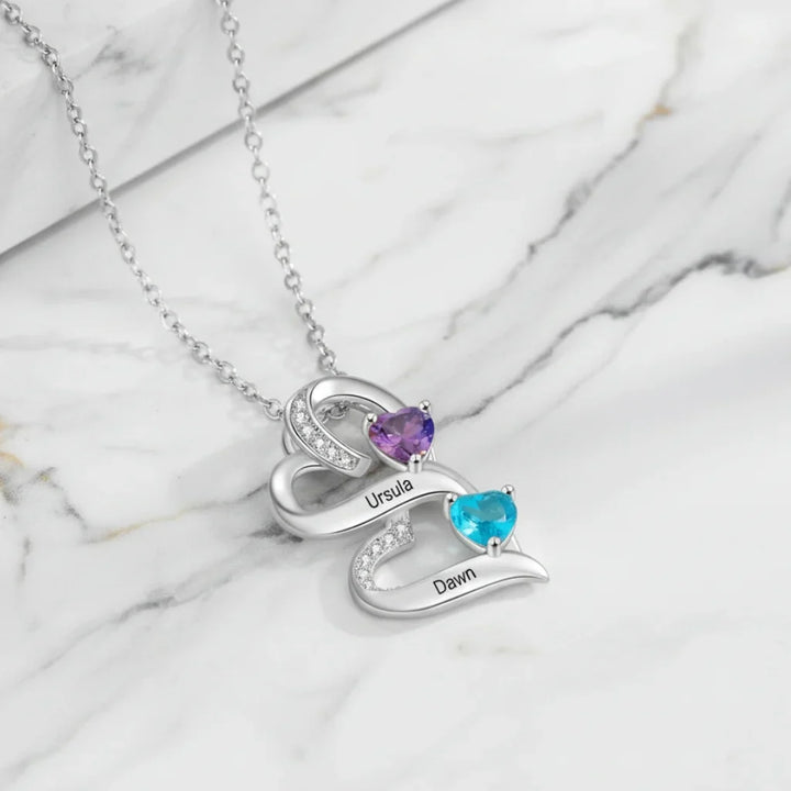 Engraved 2-5 Name Personalised Birthstone Necklace for Mum, Nan, or Sister
