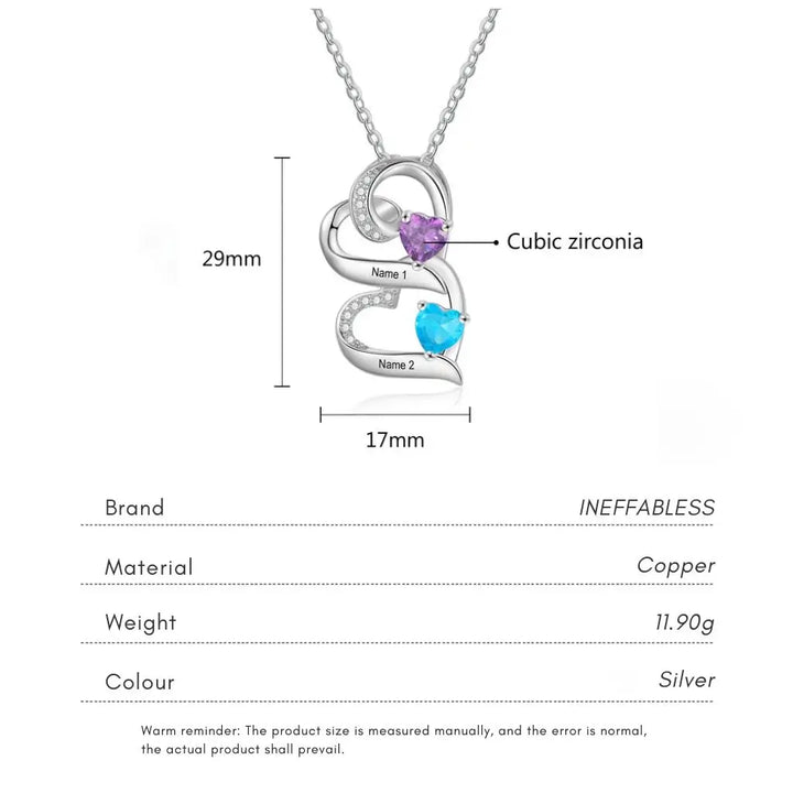 Engraved 2-5 Name Personalised Birthstone Necklace for Mum, Nan, or Sister