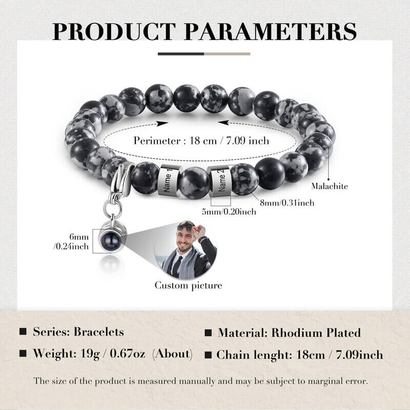Photo Bracelet with Engraved 2 Names