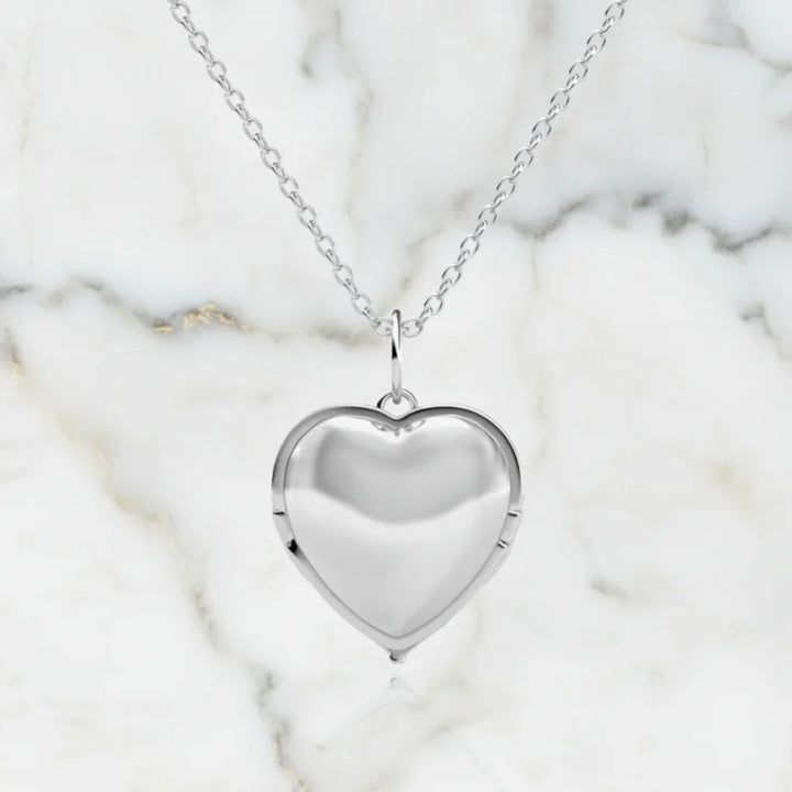 Personalised Angel Wings Photo Locket Necklace with Engraving in 925 Sterling Silver