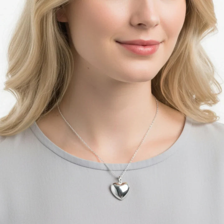 Personalised Heart Photo Locket Necklace - Engraved Sterling Silver in Gold, Rose Gold, or Silver