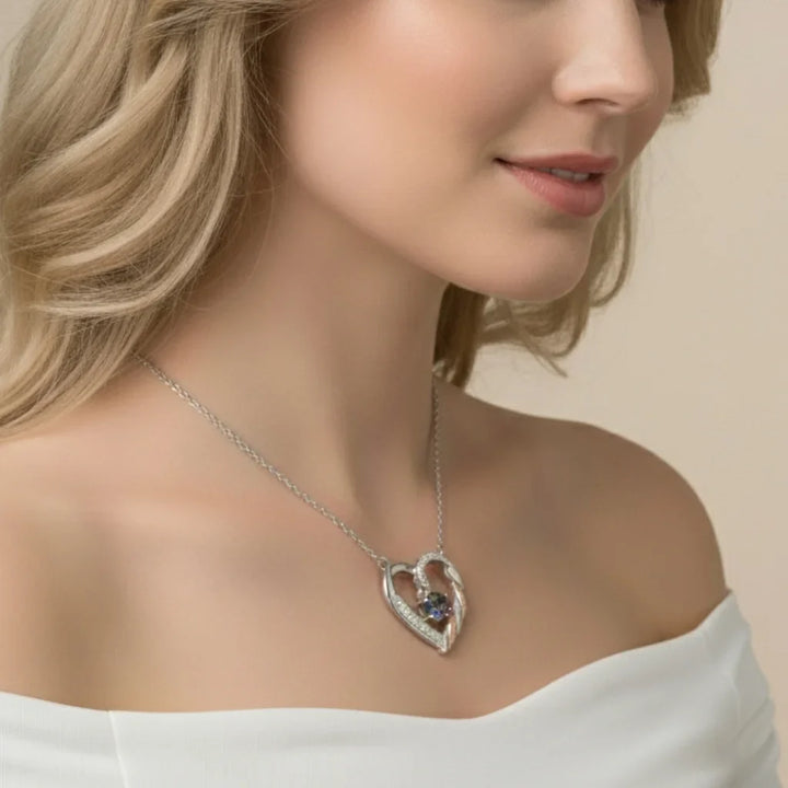 Personalised Heart Necklace for Mum, Birthstone & Engraved 2-4 Names