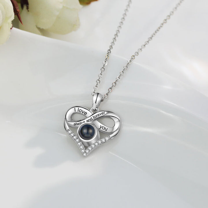 Heart Necklace with Picture Inside - Heart Photo Projection Necklace - Heart Photo Necklace with Engraving