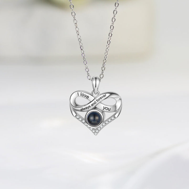 Heart Necklace with Picture Inside - Heart Photo Projection Necklace - Heart Photo Necklace with Engraving