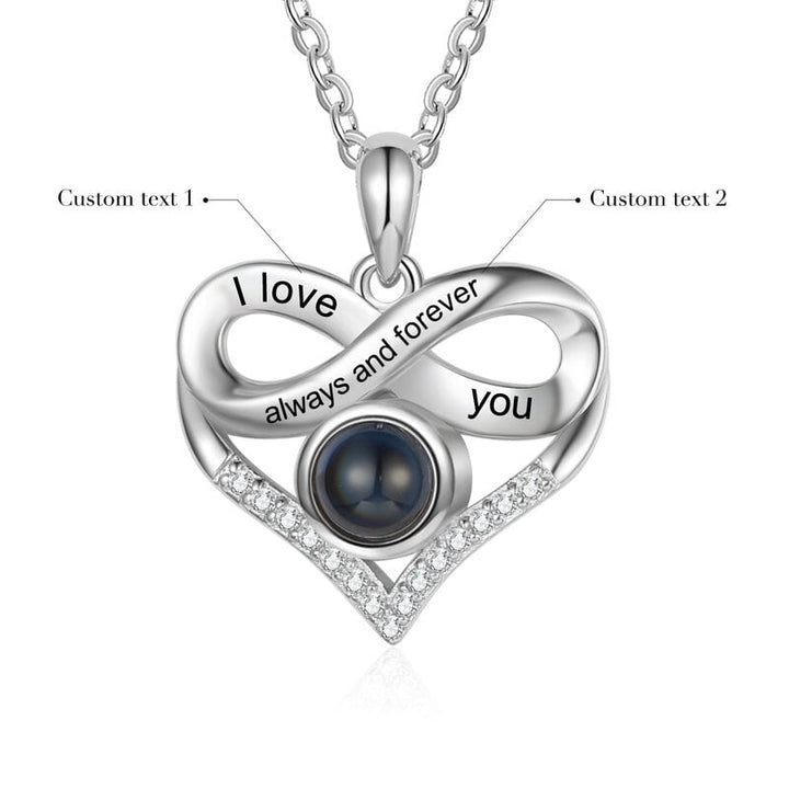 Heart Necklace with Picture Inside - Heart Photo Projection Necklace - Heart Photo Necklace with Engraving