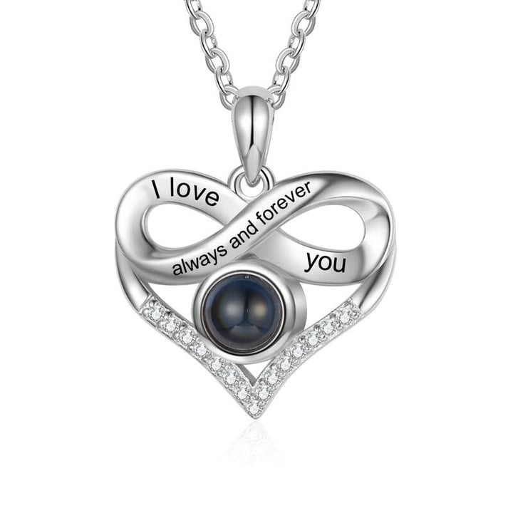 Heart Necklace with Picture Inside - Heart Photo Projection Necklace - Heart Photo Necklace with Engraving