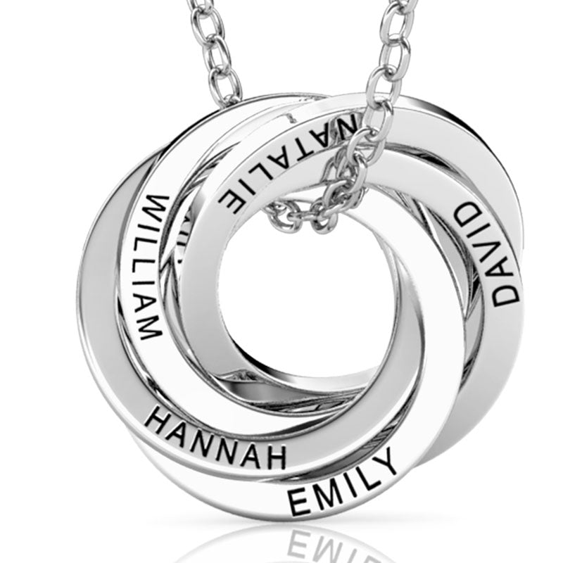 Engraved Russian Ring Necklace in Gold Plating | Forever My