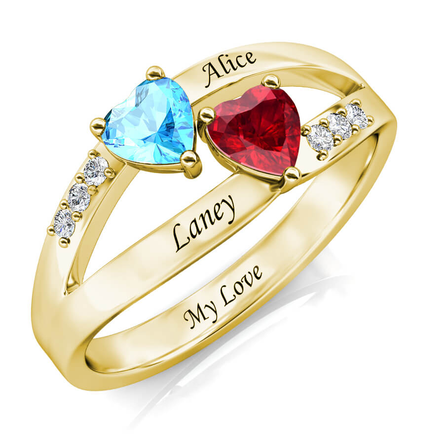 2 Birthstones Ring