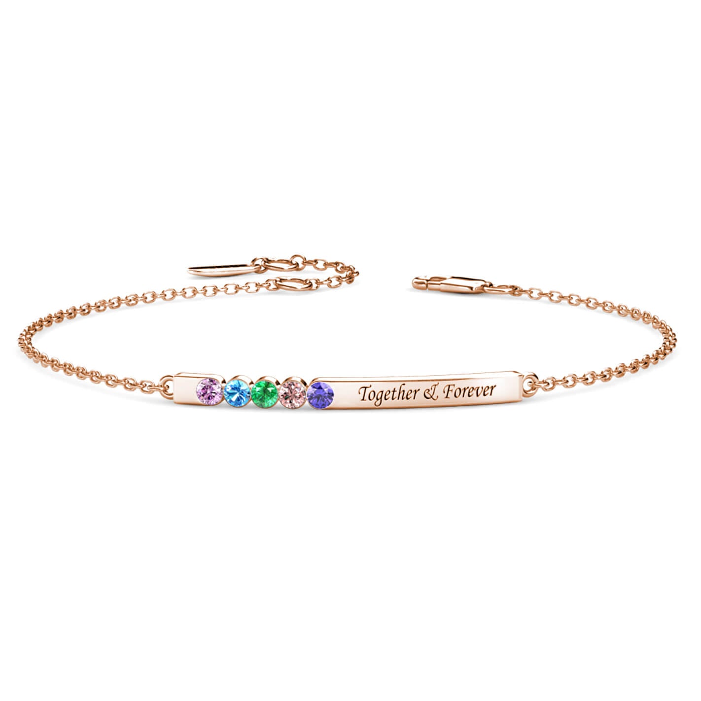 5 Birthstones Bar Bracelet