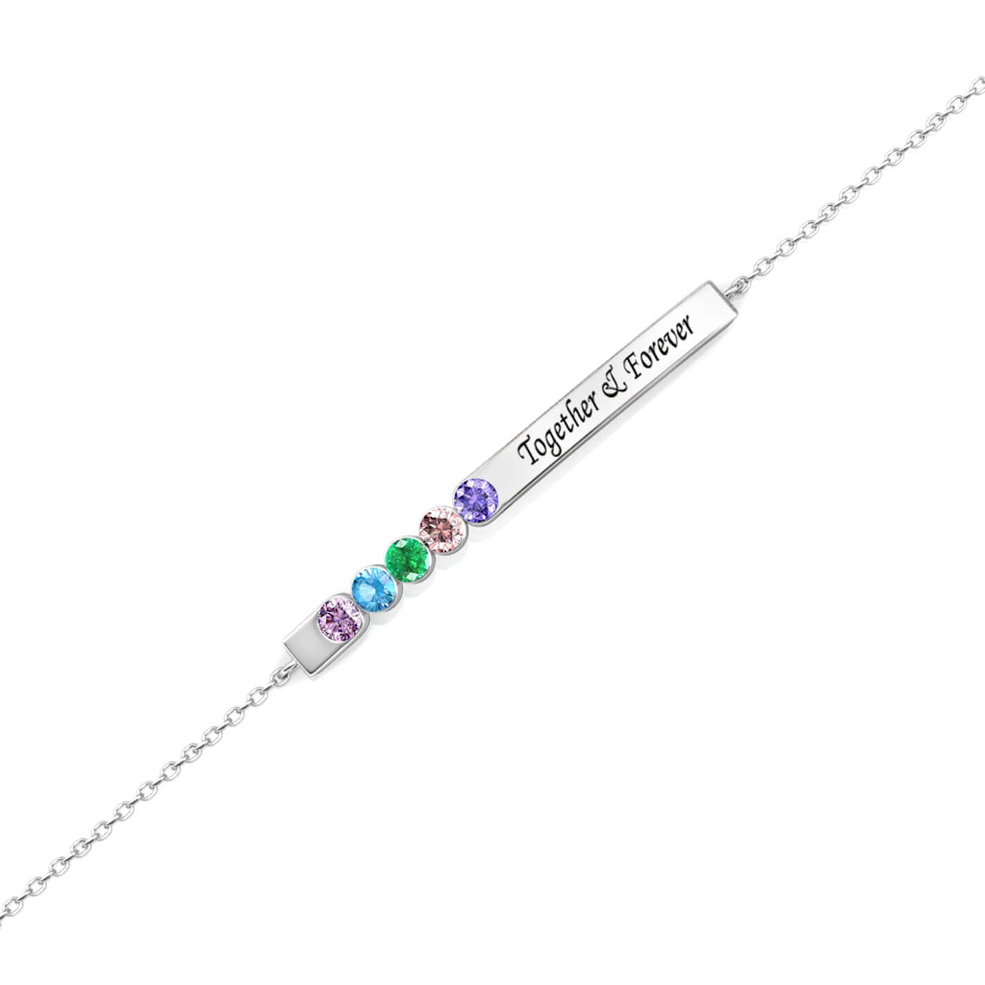 5 Birthstones Bar Bracelet