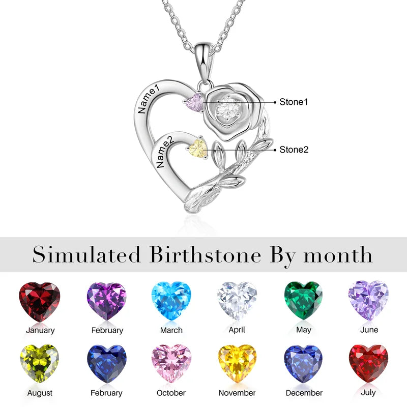Family Necklace for Mum with Birthstones