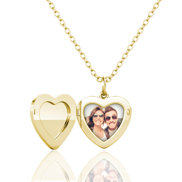 Heart Photo Locket Necklace with Birthstone