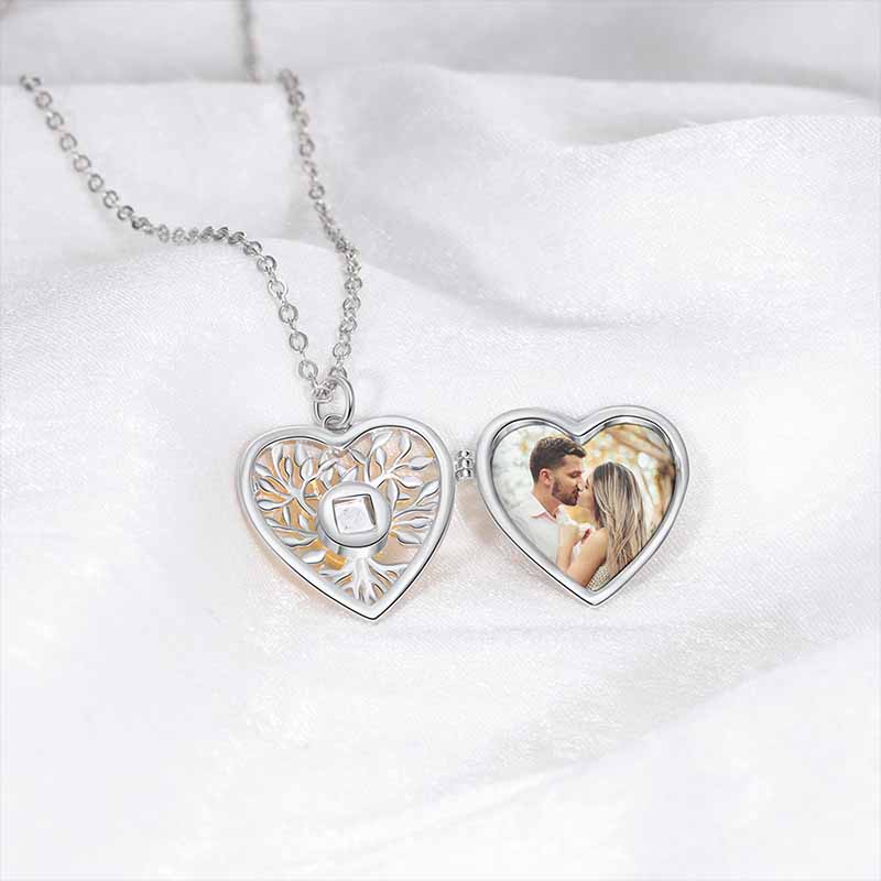 Personalised I Love You in 100 Languages Photo Projection Necklace with Engraving