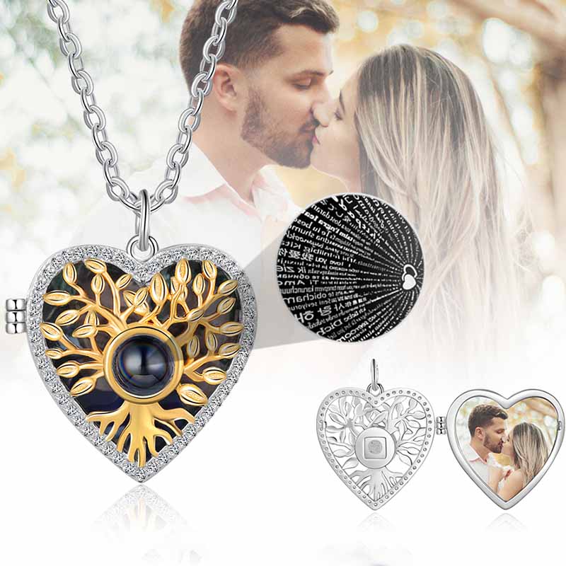 Personalized Photo Projection Necklace 925 Sterling Silver Moon & Star –  MEMOJEWELS