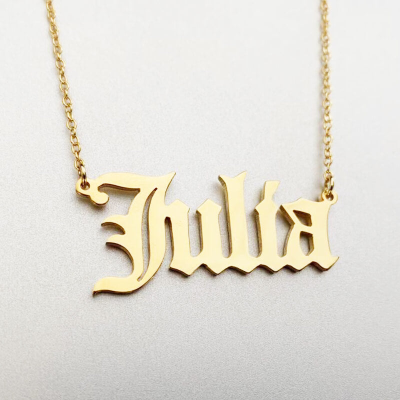 Personalised Old English Name Necklace