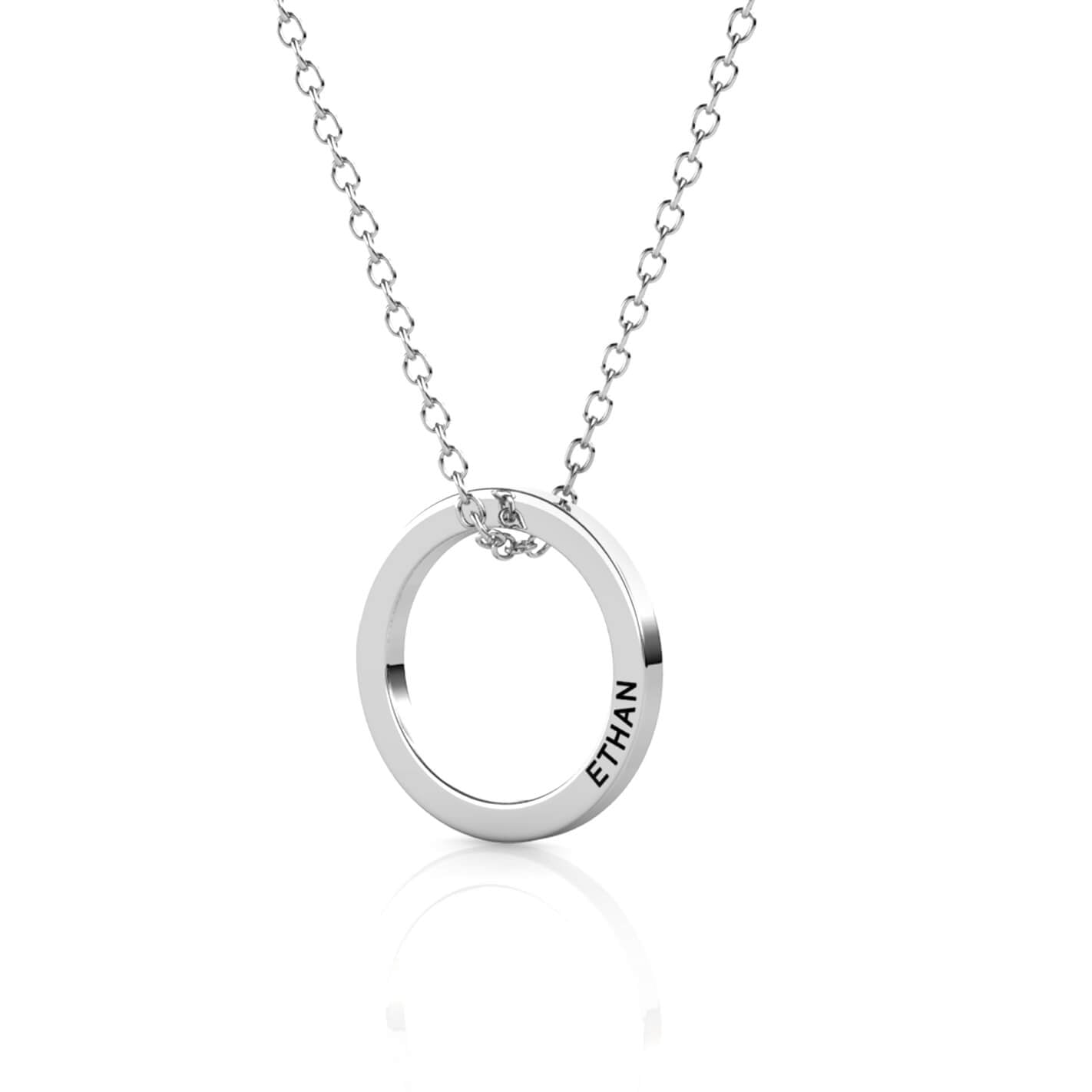 Engraved Ring Necklace