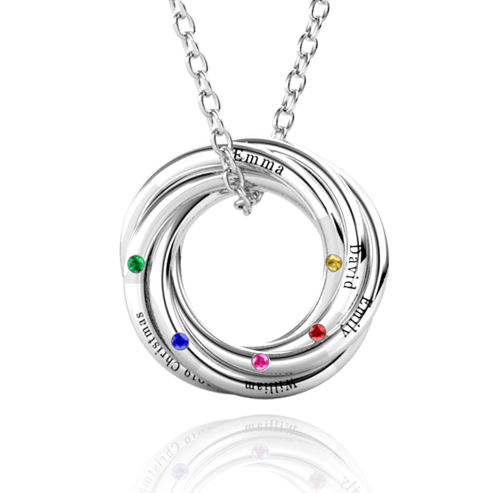 Infinity Birthstone Family Necklace (Select 1-5 Birthstones)