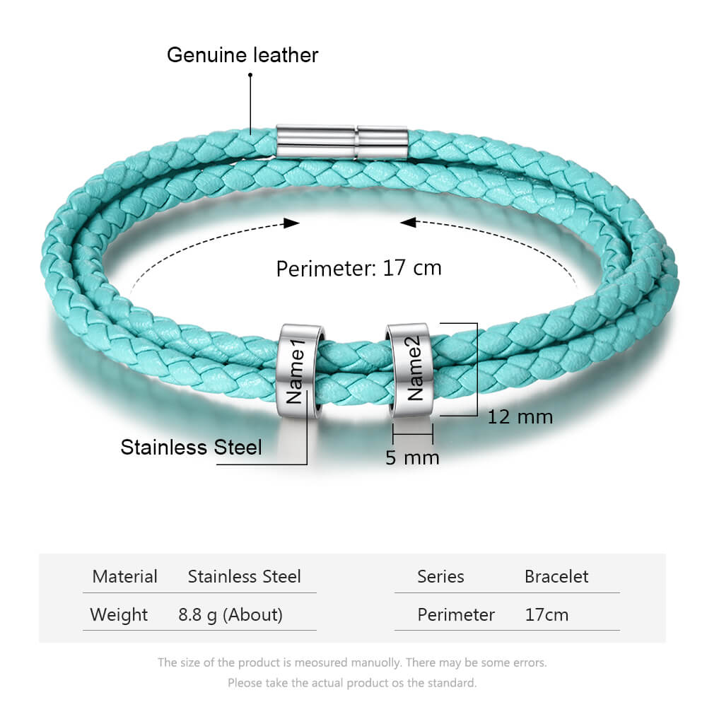 Engraved 2 Beads Bracelet