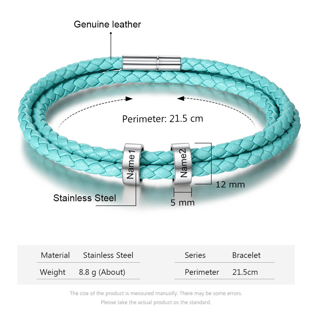 Engraved 2 Beads Bracelet