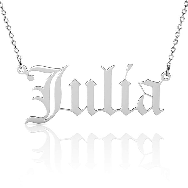 Personalised Old English Name Necklace