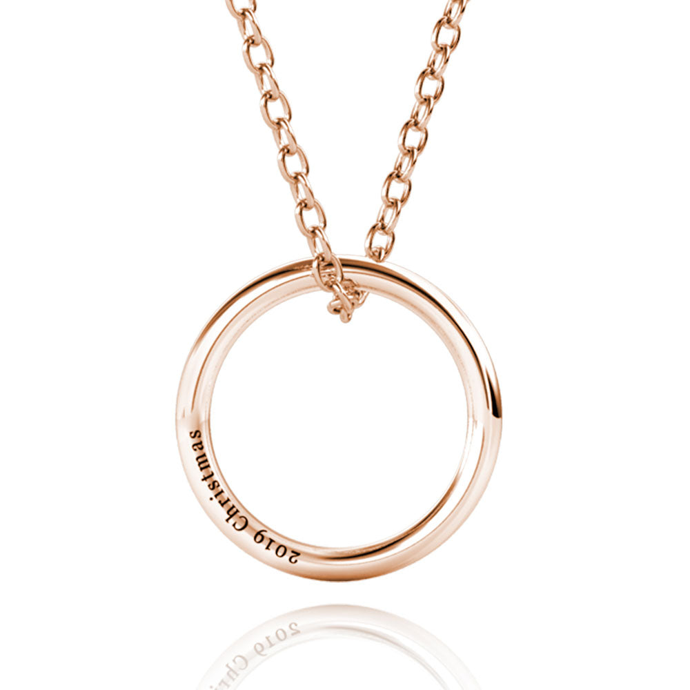 Engraved Ring Necklace