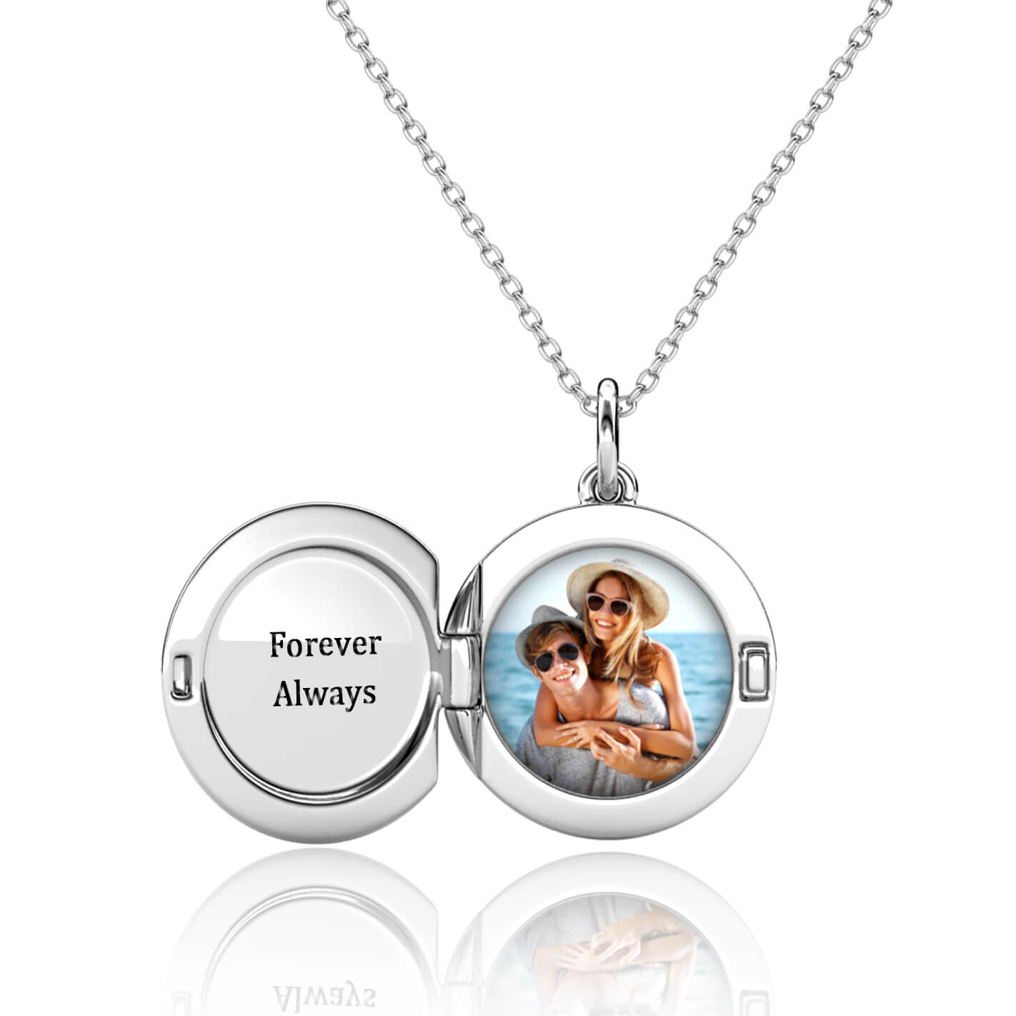 Round Photo Locket Necklace