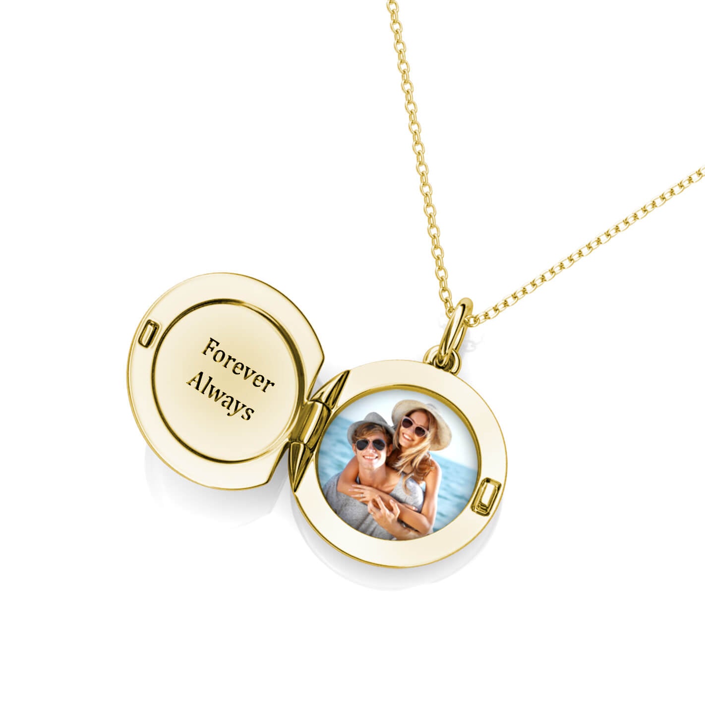 Round Photo Locket Necklace