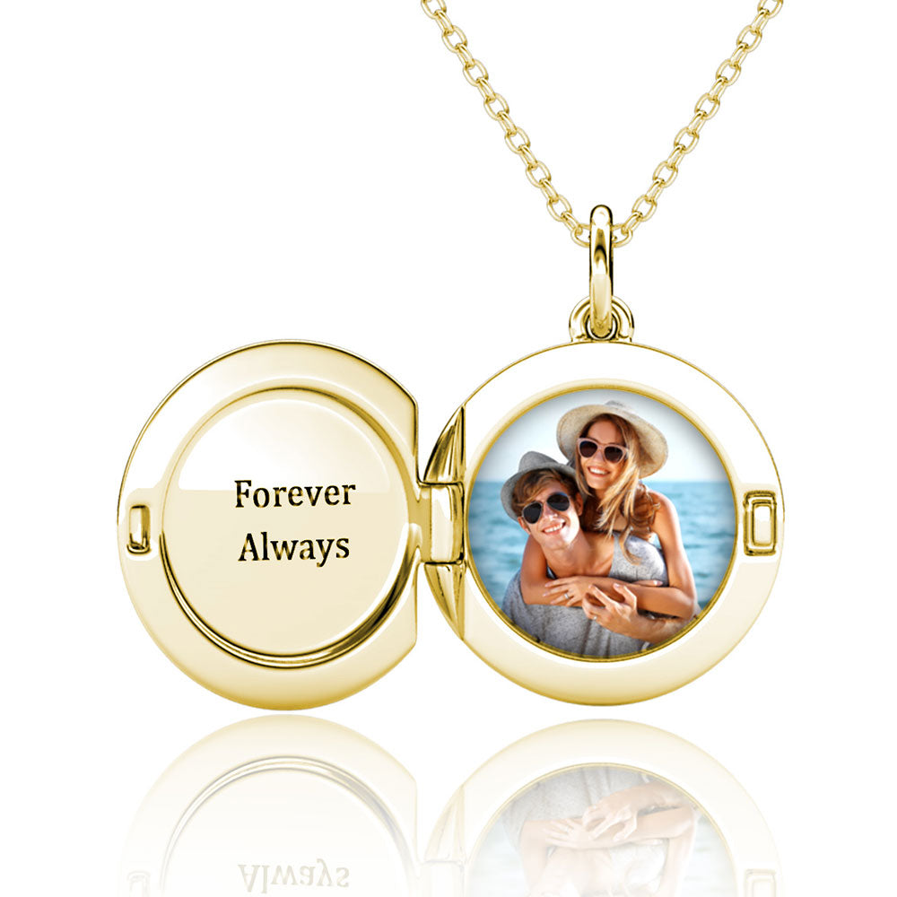 Round Photo Locket Necklace