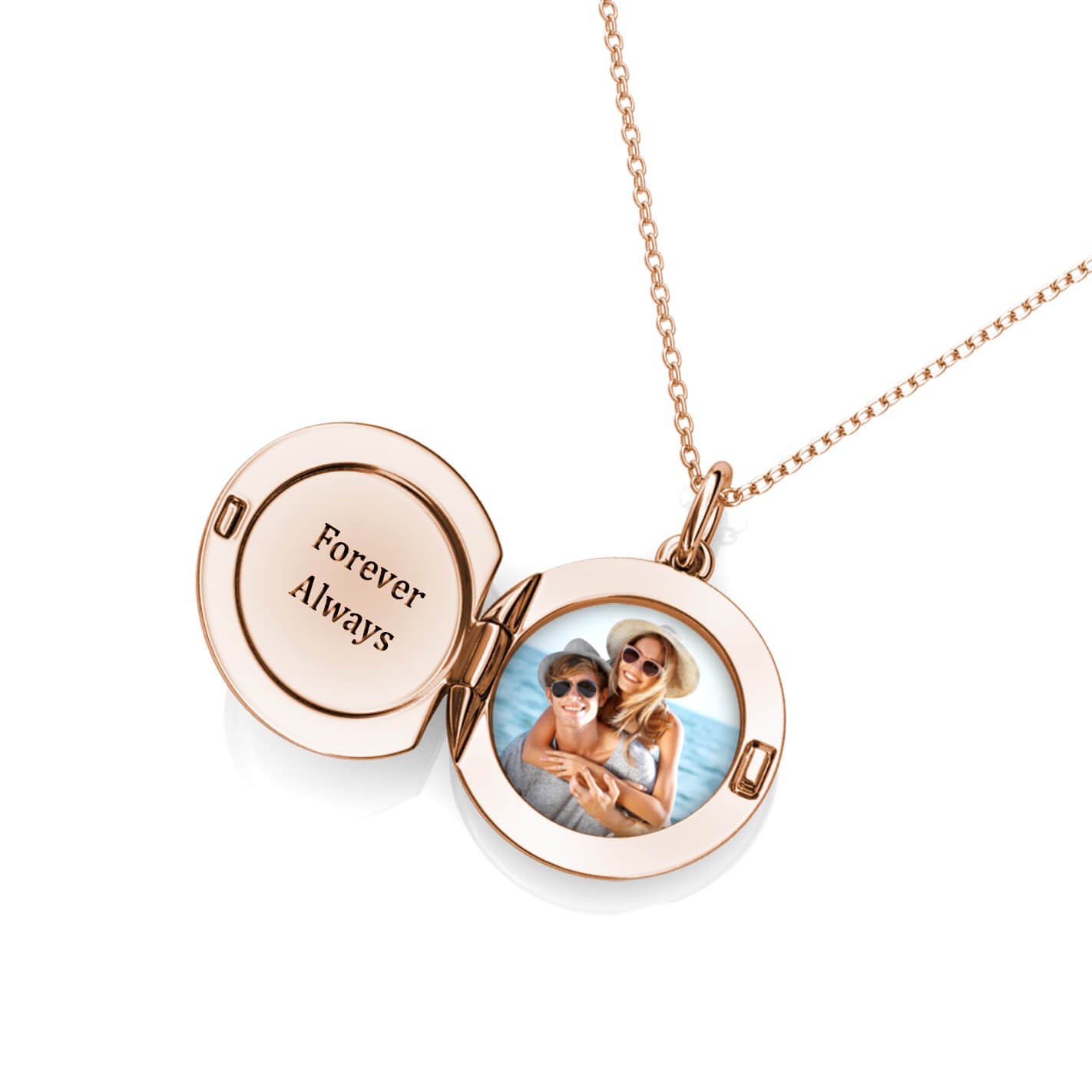 Round Photo Locket Necklace