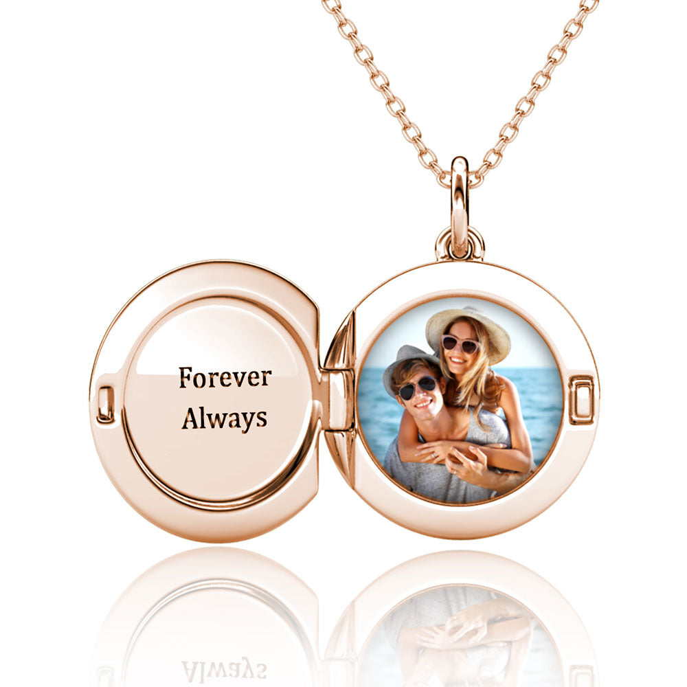 Round Photo Locket Necklace