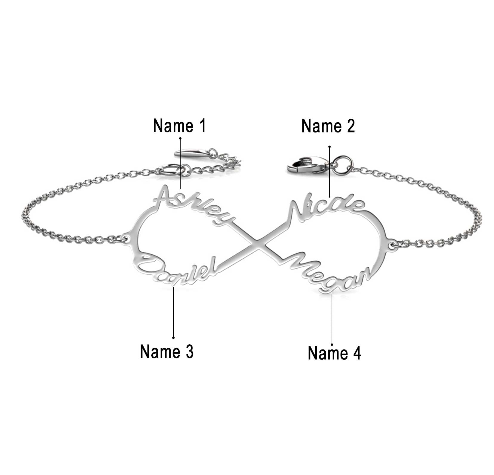 Infinity 4 Name Bracelet