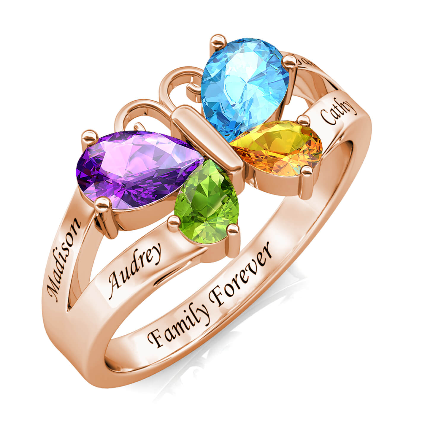 Promise Ring for Her with Large Heart Birthstone - PaulaMax Jewelry