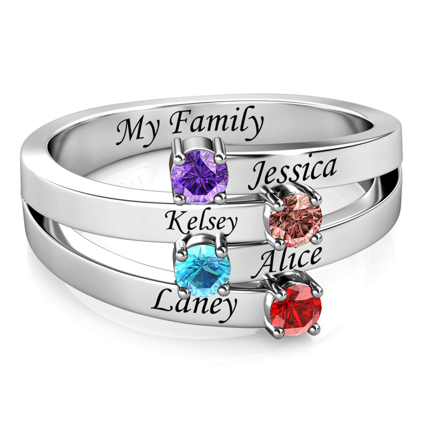 4 Birthstones Ring