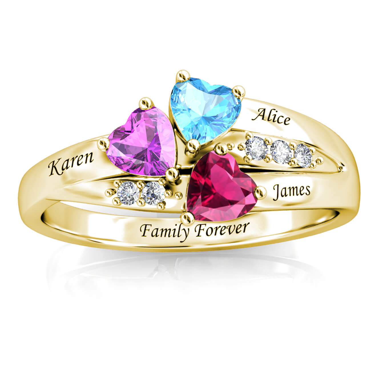 3 Birthstones Ring