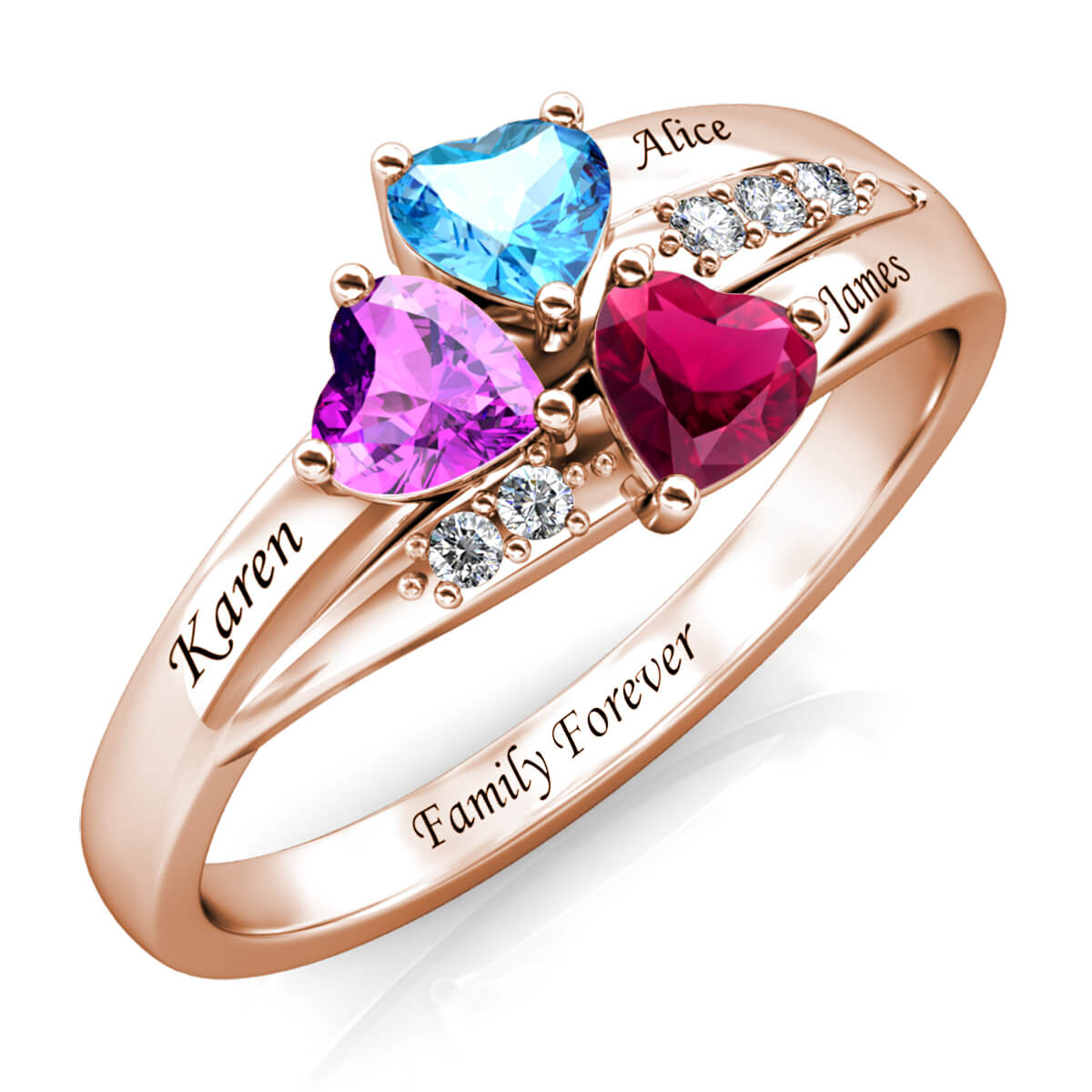 3 Birthstones Ring